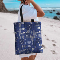 Blue Samoa Manuia Le Kerisimasi Tote Bag Pacific Patchwork Xmas Vibes - Polynesian Pride