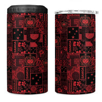 Dark Samoa Manuia Le Kerisimasi 4 in 1 Can Cooler Tumbler Pacific Patchwork Xmas Vibes LT9 One Size: 16 oz Red - Polynesian Pride