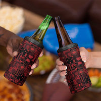 Dark Samoa Manuia Le Kerisimasi 4 in 1 Can Cooler Tumbler Pacific Patchwork Xmas Vibes LT9 - Polynesian Pride