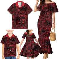 Dark Samoa Manuia Le Kerisimasi Family Matching Mermaid Dress and Hawaiian Shirt Pacific Patchwork Xmas Vibes LT9 - Polynesian Pride