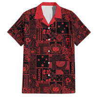 Dark Samoa Manuia Le Kerisimasi Family Matching Short Sleeve Bodycon Dress and Hawaiian Shirt Pacific Patchwork Xmas Vibes - Polynesian Pride