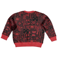 Dark Samoa Manuia Le Kerisimasi Kid Ugly Christmas Sweater Pacific Patchwork Xmas Vibes - Polynesian Pride