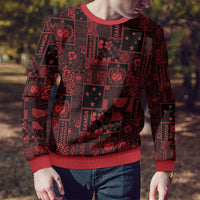 Dark Samoa Manuia Le Kerisimasi Ugly Christmas Sweater Pacific Patchwork Xmas Vibes - Polynesian Pride