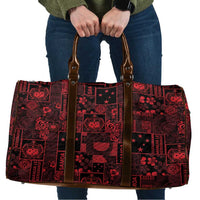 Dark Samoa Manuia Le Kerisimasi Travel Bag Pacific Patchwork Xmas Vibes - Polynesian Pride