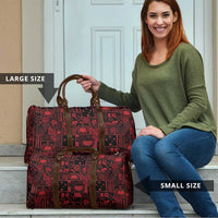 Dark Samoa Manuia Le Kerisimasi Travel Bag Pacific Patchwork Xmas Vibes - Polynesian Pride