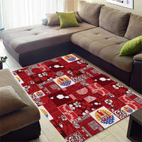 Tahiti Oaoa I Teie Noera Area Rug Pacific Patchwork Xmas Vibes - Polynesian Pride