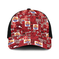 Tahiti Oaoa I Teie Noera Baseball Net Cap Pacific Patchwork Xmas Vibes - Polynesian Pride