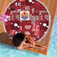 Tahiti Oaoa I Teie Noera Beach Blanket Pacific Patchwork Xmas Vibes - Polynesian Pride