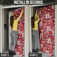 Tahiti Oaoa I Teie Noera Door Cover Pacific Patchwork Xmas Vibes - Polynesian Pride