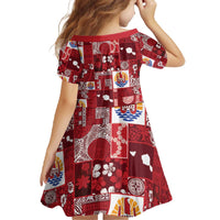 Tahiti Oaoa I Teie Noera Family Matching Off The Shoulder Long Sleeve Dress and Hawaiian Shirt Pacific Patchwork Xmas Vibes - Polynesian Pride
