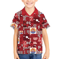 Tahiti Oaoa I Teie Noera Family Matching Short Sleeve Bodycon Dress and Hawaiian Shirt Pacific Patchwork Xmas Vibes - Polynesian Pride