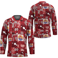 Tahiti Oaoa I Teie Noera Hockey Jersey Pacific Patchwork Xmas Vibes - Polynesian Pride