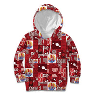 Tahiti Oaoa I Teie Noera Kid Hoodie Pacific Patchwork Xmas Vibes - Polynesian Pride