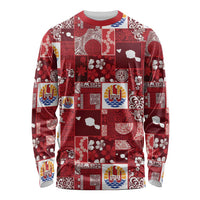 Tahiti Oaoa I Teie Noera Long Sleeve Shirt Pacific Patchwork Xmas Vibes - Polynesian Pride