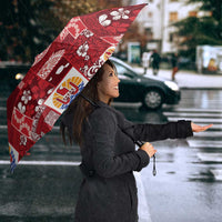 Tahiti Oaoa I Teie Noera Umbrella Pacific Patchwork Xmas Vibes - Polynesian Pride