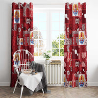 Tahiti Oaoa I Teie Noera Window Curtain Pacific Patchwork Xmas Vibes - Polynesian Pride