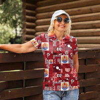 Tahiti Oaoa I Teie Noera Women Polo Shirt Pacific Patchwork Xmas Vibes LT9 - Polynesian Pride