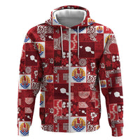 Tahiti Oaoa I Teie Noera Zip Hoodie Pacific Patchwork Xmas Vibes - Polynesian Pride