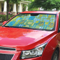 Tuvalu Manuia te Kilisimasi Auto Sun Shade Pacific Patchwork Xmas Vibes LT9 - Polynesian Pride