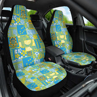 Tuvalu Manuia te Kilisimasi Car Seat Cover Pacific Patchwork Xmas Vibes - Polynesian Pride