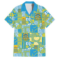 Tuvalu Manuia te Kilisimasi Family Matching Mermaid Dress and Hawaiian Shirt Pacific Patchwork Xmas Vibes LT9 Dad's Shirt - Short Sleeve Green - Polynesian Pride