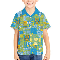 Tuvalu Manuia te Kilisimasi Family Matching Off Shoulder Maxi Dress and Hawaiian Shirt Pacific Patchwork Xmas Vibes - Polynesian Pride