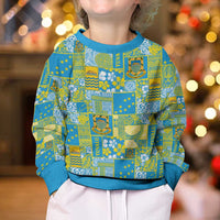 Tuvalu Manuia te Kilisimasi Kid Ugly Christmas Sweater Pacific Patchwork Xmas Vibes - Polynesian Pride