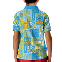 Tuvalu Manuia te Kilisimasi Kid Polo Shirt Pacific Patchwork Xmas Vibes - Polynesian Pride