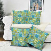 Tuvalu Manuia te Kilisimasi Pillow Cover Pacific Patchwork Xmas Vibes - Polynesian Pride