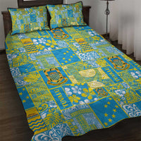 Tuvalu Manuia te Kilisimasi Quilt Bed Set Pacific Patchwork Xmas Vibes - Polynesian Pride