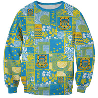 Tuvalu Manuia te Kilisimasi Sweatshirt Pacific Patchwork Xmas Vibes - Polynesian Pride