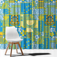 Tuvalu Manuia te Kilisimasi Window Curtain Pacific Patchwork Xmas Vibes - Polynesian Pride