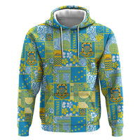 Tuvalu Manuia te Kilisimasi Zip Hoodie Pacific Patchwork Xmas Vibes - Polynesian Pride