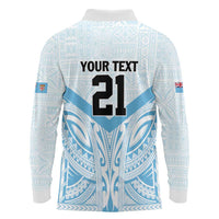 Fiji Football Custom Long Sleeve Polo Shirt Bula Boys Go Champions LT9 - Polynesian Pride