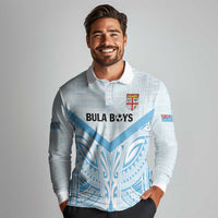 Fiji Football Custom Long Sleeve Polo Shirt Bula Boys Go Champions LT9 - Polynesian Pride