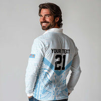 Fiji Football Custom Long Sleeve Polo Shirt Bula Boys Go Champions LT9 - Polynesian Pride