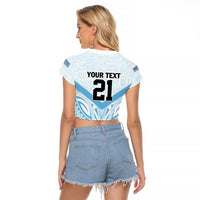 Fiji Football Custom Raglan Cropped T Shirt Bula Boys Go Champions LT9 - Polynesian Pride
