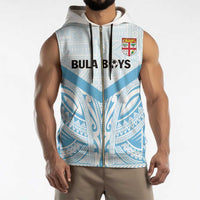 Fiji Football Custom Sleeveless Zip Hoodie Bula Boys Go Champions - Polynesian Pride