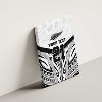 New Zealand Football Custom Canvas Wall Art All White Fern Go Champions