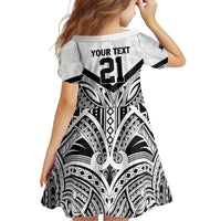 New Zealand Football Custom Family Matching Mermaid Dress and Hawaiian Shirt All White Fern Go Champions LT9 - Polynesian Pride