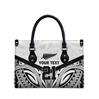 New Zealand Football Custom Leather Bag All White Fern Go Champions - Polynesian Pride