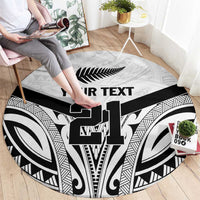 New Zealand Football Custom Round Carpet All White Fern Go Champions