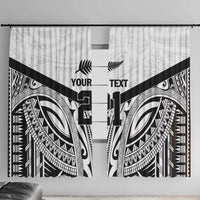 New Zealand Football Custom Window Curtain All White Fern Go Champions