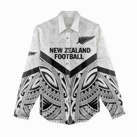 New Zealand Football Custom Women Casual Shirt All White Fern Go Champions