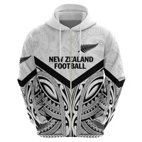 New Zealand Football Custom Zip Hoodie All White Fern Go Champions