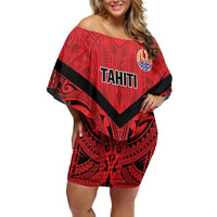 Tahiti Football Custom Off Shoulder Short Dress Toa Aito Go Champions