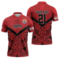 Tahiti Football Custom Zipper Polo Shirt Toa Aito Go Champions - Polynesian Pride