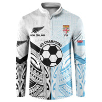 New Zealand-Fiji Football Custom Button Sweatshirt Together Go Champions LT9 Art - Polynesian Pride