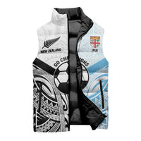 New Zealand-Fiji Football Custom Sleeveless Puffer Jacket Together Go Champions - Polynesian Pride