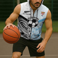 New Zealand-Fiji Football Custom Sleeveless Zip Hoodie Together Go Champions - Polynesian Pride
